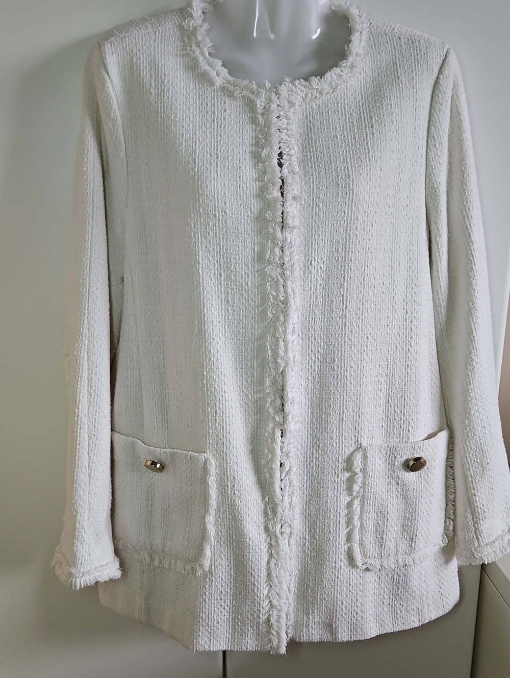 Catherine Malindrino Cream Vintage Tweed Blazer